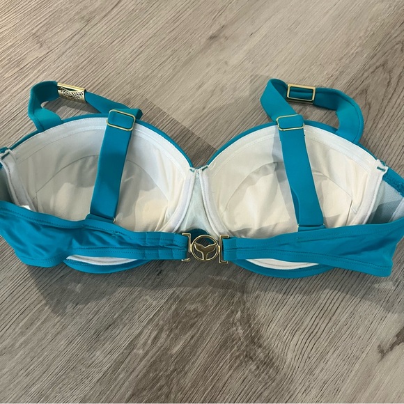 NEW Lisa Blue Teal Balconette Bikini Top - Picture 2 of 5